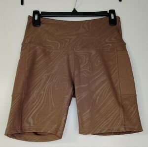 LegEnd High-Waist Brown Active Bike Shorts